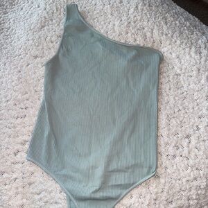 Nikibiki One-Shoulder Bodysuit in mint green